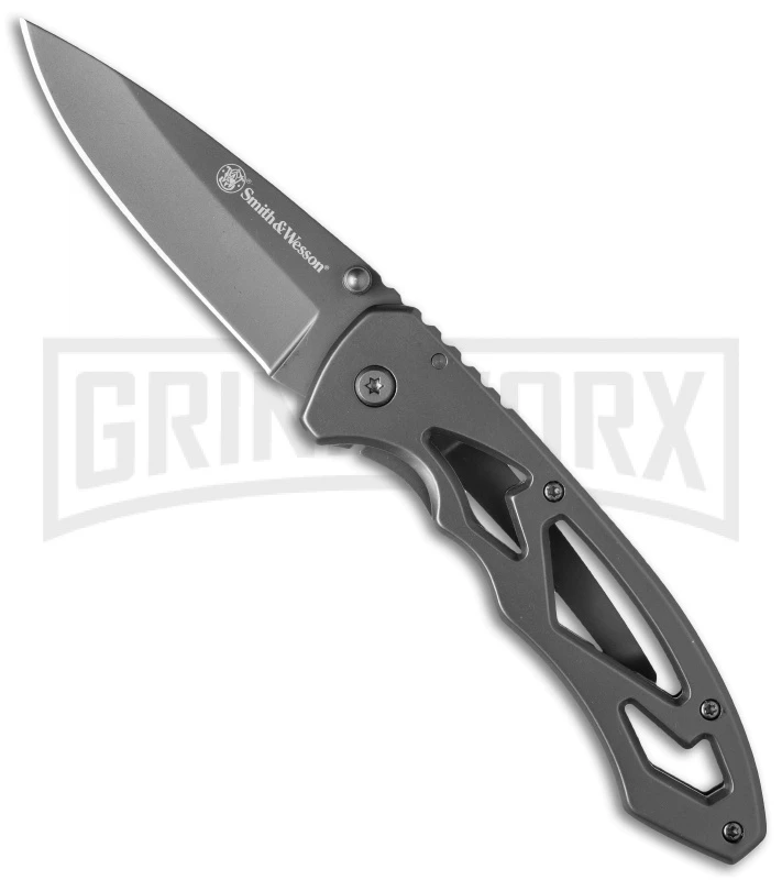 Smith & Wesson CK400L Gray Folding Knife - Gray Plain