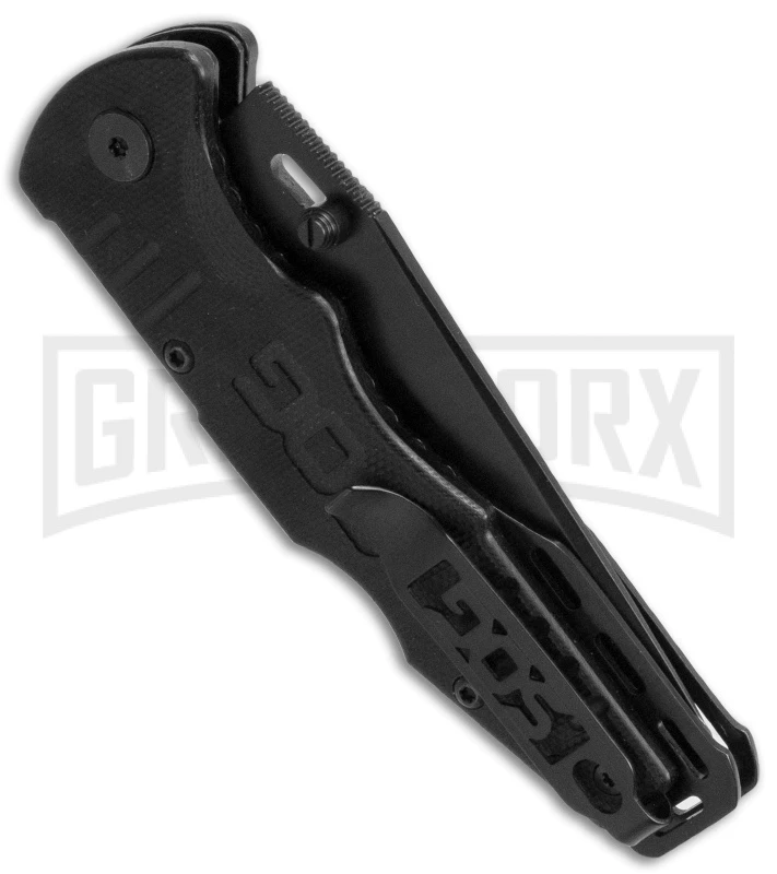 SOG Salute Mini Folding Knife - Black Plain - Image 2