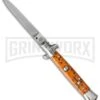 SKM 9" Italian Stiletto Coral Acrylic Automatic Knife - Flat