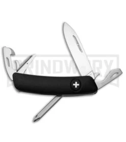 Swiza D04 Black Swiss Pocket Knife - Satin Plain