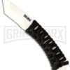 Talonz 2 Ceramic Neck Knife Black Cord Fixed Blade Knife - Tanto White Plain