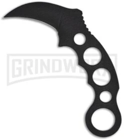 Tactical Combat Neck Knife Karambit Black Fixed Blade Knife - Black Plain