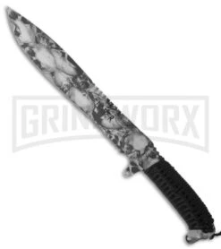 Large Fury Zombie Slayer Skull Machete Fixed Blade Knife - Plain